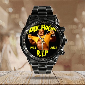 Discover Hulk Hogan Hawaiians RIP 1953-2025 Calendar Steel Band Watch
