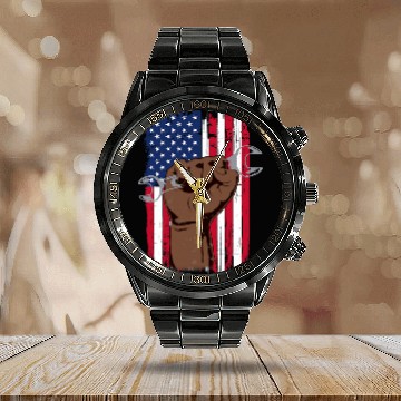 Discover Proud Skilled black african american worker labor day Calendar Steel Band Watch