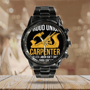 Discover Proud Union Carpenter 2 Zip Calendar Steel Band Watch