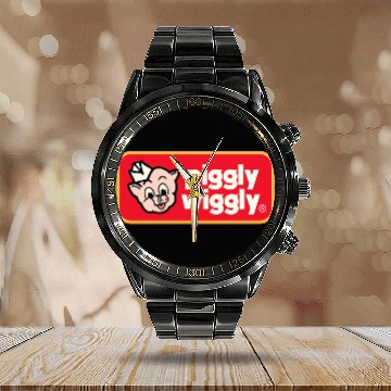 Discover Piggly Wiggly Calendar Steel Band Watch