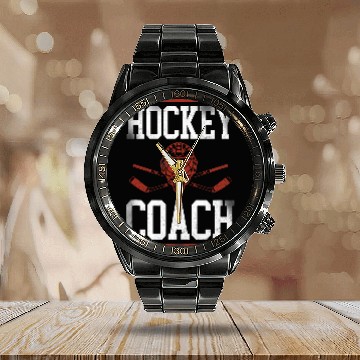 Discover Ice Hockey vintages Coach Baseball Tees Calendar Steel Band Watch