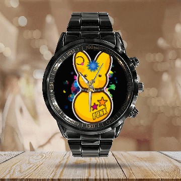 Discover Cute Bunny Aesthetic Goth Emo Animal Lover 1 Calendar Steel Band Watch