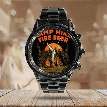 Discover Beer Fun Camp Hike fires Beer Camping Hiking Camper Hiker Drinking 21 Baseball Tees Calendar Steel Band Watch