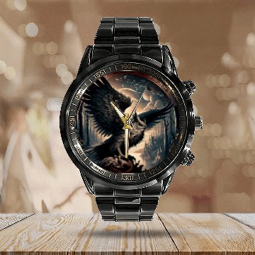 Discover Owl Pet Ancient Hellenic Owl Vibrant Bird Nerd T Boho Nature 1 Calendar Steel Band Watch