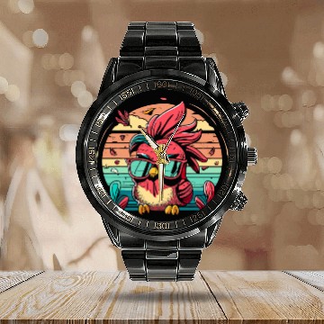 Discover Retro Cardinal Bird Sunglasses Bird Watching Lover Print Art Baseball Tees Calendar Steel Band Watch