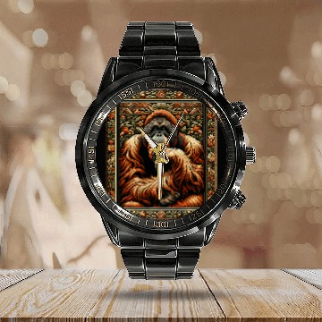Discover Lion Pet Artwork Elegant Tapestry Motif Style 4 Zip Calendar Steel Band Watch