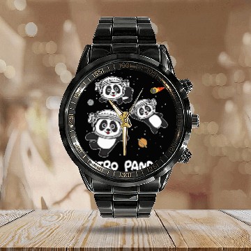 Discover Panda Pet Astro Pandas In Space Baseball Tees Calendar Steel Band Watch