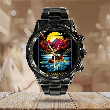 Discover Rio Grande Rafting Adventure Thrilling White Water Fun Calendar Steel Band Watch