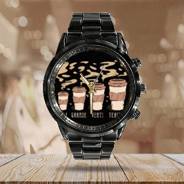 Discover Coffee Fun Teacher Tall Grande Venti Teacher Coffee Lover Baseball Tees Calendar Steel Band Watch
