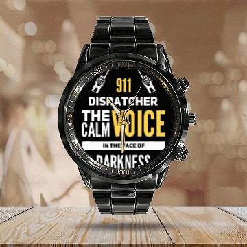 Discover Funny Police Dispatcher Design For Uniform Adons Calendar Steel Band Watch