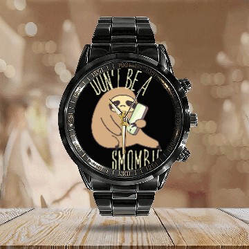 Discover Sloth Pet Smombie Sloth Bored Sloth With Mobile Phone 2 Calendar Steel Band Watch