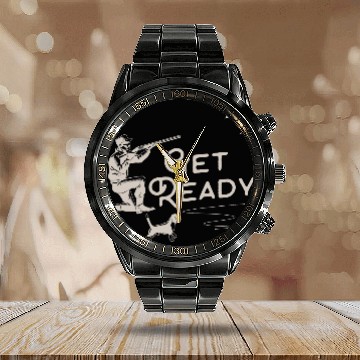 Discover Duck Hunting Season Beagle Dog Holder Hunter Calendar Steel Band Watch