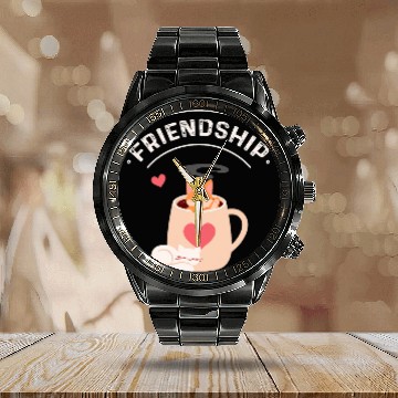 Discover Coffee Fun Galentines Day Friendship Coffee Galentines Day Calendar Steel Band Watch
