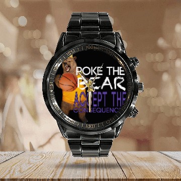 Discover Bear Pet Poke The Bear Accept The Consequences Calendar Steel Band Watch