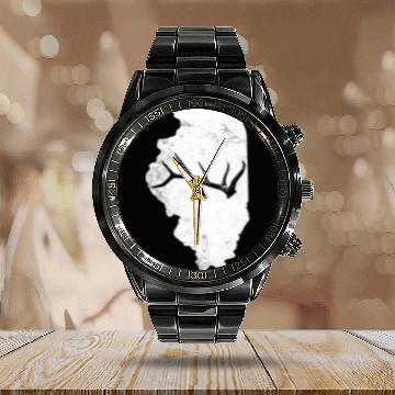 Discover Elk Deer Shed Antler Hunting Illinois MAP T Calendar Steel Band Watch