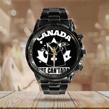 Discover Bear Pet Canada Maple Leaf Polar Bear Canada Day Proud Canadian Calendar Steel Band Watch