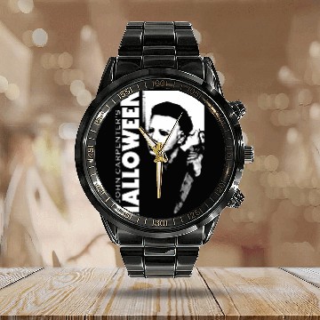 Discover Halloween Michael Myers Hunting For Laurie Calendar Steel Band Watch