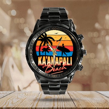 Discover Kaanapali Beach Lahaina Maui Hawaii Vacation Calendar Steel Band Watch