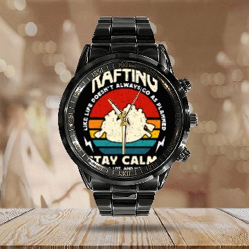 Discover Rafting Like Life Doesnt Always Paddling Canoe Club Rafting Baseball Tees Calendar Steel Band Watch