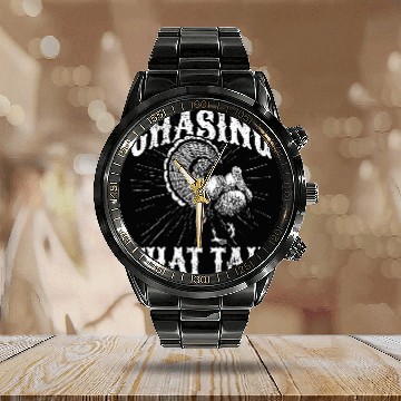 Discover Turkey Hunting I Turkey Tail I Turkey Hunter Calendar Steel Band Watch