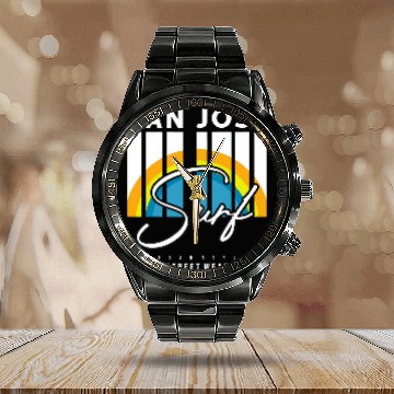 Discover San Jose Surf Vibes Ride the Silicon Waves Calendar Steel Band Watch