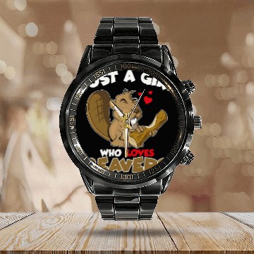 Discover Just A Girl Who Loves Beavers 1 Calendar Steel Band Watch