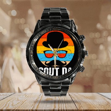 Discover Scout Dad Conservative Family Protective Relatives Parents 7 Calendar Steel Band Watch