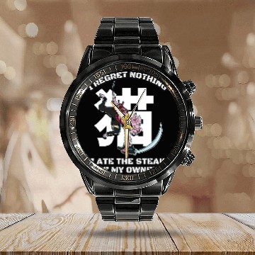 Discover Japanese Cat Samurai katana Sameowrai Catana Cat Lover Meme 1 Calendar Steel Band Watch