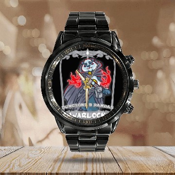 Discover Panda Pet warlock dungeons and pandas nerdy panda nerd geek rpg dice Calendar Steel Band Watch