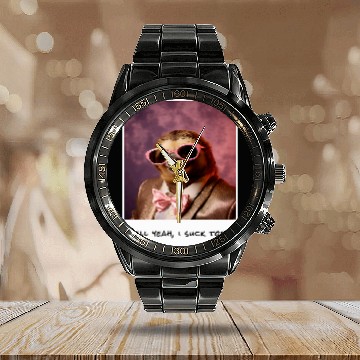 Discover Sloth Pet Funny Toe Licking Sloth Hell Yeah I Suck Toes Calendar Steel Band Watch