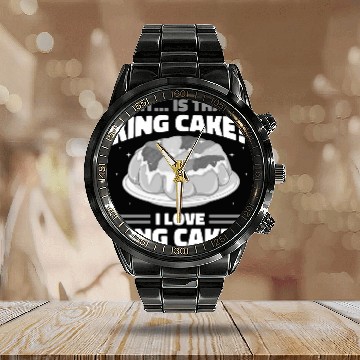 Discover King Cake Recipe New Orleans Mardi Gras 3 Calendar Steel Band Watch
