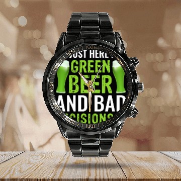 Discover Beer Fun Green Beer And Bad Decisions St Patricks Day Calendar Steel Band Watch