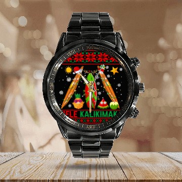Discover Mele Kalikimaka Costume Three Santa Reindeer Surfing Tools Calendar Steel Band Watch