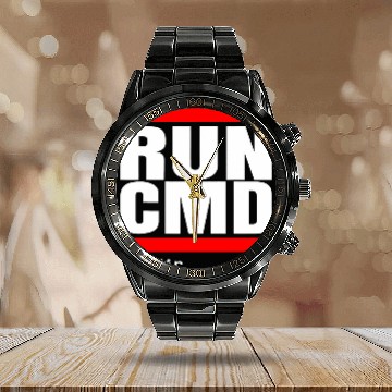 Discover RUN CMD Command Line Shell IT Admin Nerd Geek Sysadmin dir Calendar Steel Band Watch