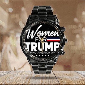 Discover Political Donald Trump Keeping America Great Baseball Tees Calendar Steel Band Watch