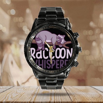 Discover Raccoon Pet Raccoon Whisperer Trash Panda Cute Calendar Steel Band Watch