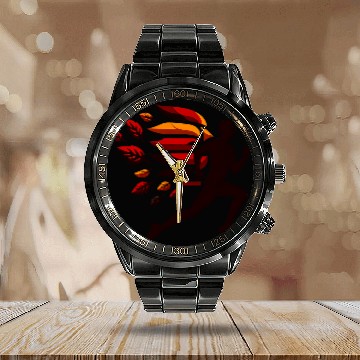 Discover Road Runner Fall Vibes Running Through Fiery Autumn Leaves Calendar Steel Band Watch