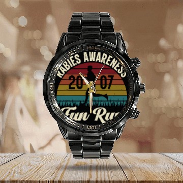 Discover Rabies Awareness Fun Run Funny TV Comedy Running Baseball Tees Calendar Steel Band Watch