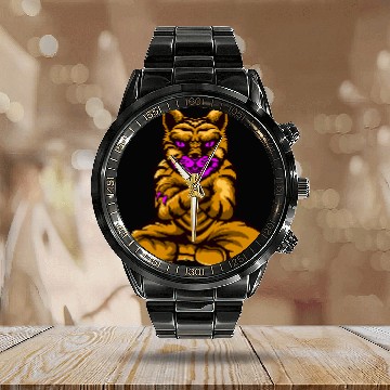 Discover Japanese samurai cat tattoo kawaii ninja cat 13 Calendar Steel Band Watch