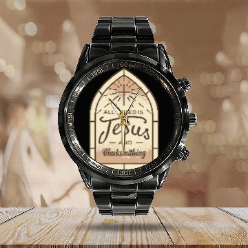 Discover Blacksmith Job I Love Jesus and Blacksmithing Christian Blacksmith Baseball Tees Calendar Steel Band Watch