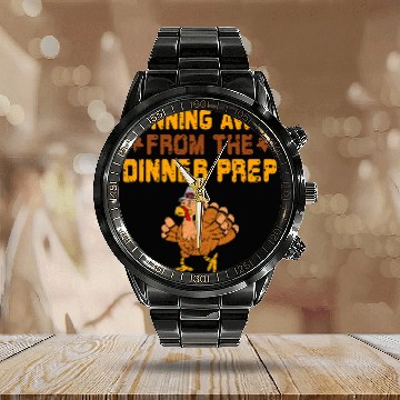 Discover Running Away Dinner Prep Turkey Trot Running Thanksgiving Calendar Steel Band Watch