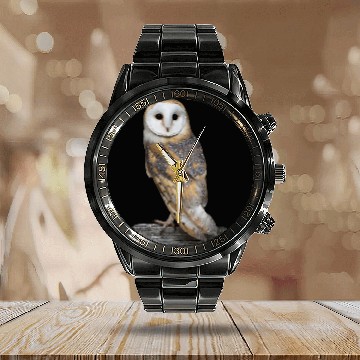 Discover Owl Pet Barn Owl Portrait Baseball Tees Calendar Steel Band Watch