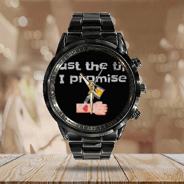 Discover Just the Tip I Promise Funny Tattoo Needle Design 9 Calendar Steel Band Watch