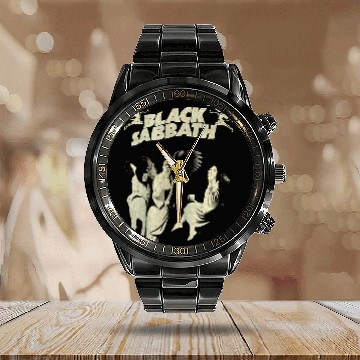Discover Black Sabbath Faded Worn Calendar Steel Band Watch
