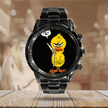 Discover Duck Pet No Duck with clear statement statement Calendar Steel Band Watch