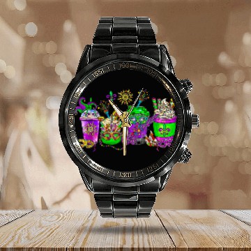 Discover mardi gras louisiana coffee drinks mardi gras beads Calendar Steel Band Watch