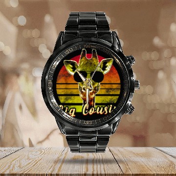 Discover Giraffe Pet Big Cousin vintages Giraffe Sunglasses 4 Calendar Steel Band Watch
