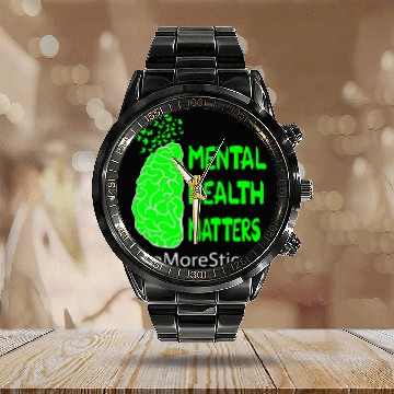 Discover Mental Health Matters suicides Awareness End the Stigma 1 Calendar Steel Band Watch