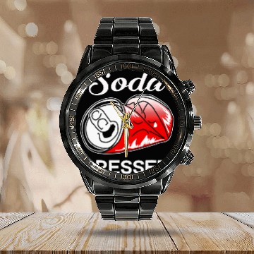 Discover Mental Health Awareness Soda Pressed Depression Funny Calendar Steel Band Watch