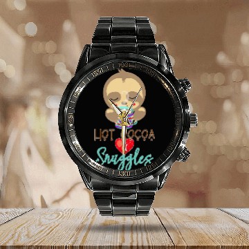 Discover Sloth Pet Hot Cocoa and Snuggles Sleepy Sloth Baseball Tees Calendar Steel Band Watch